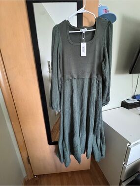 Baltic Born Olive Green Midi Dress